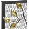 imageDeco 79 Metal Tree Single Panel Fireplace Screen with Mesh Netting 39quot x 7quot x 33quot BrassBronze