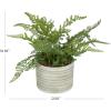 imageDeco 79 The Novogratz Faux Foliage Fern Artificial Plant with Realistic Leaves and Patterned Round Pot 13quot x 12quot x 11quot GreenGreen