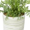 imageDeco 79 The Novogratz Faux Foliage Fern Artificial Plant with Realistic Leaves and Patterned Round Pot 13quot x 12quot x 11quot GreenGreen
