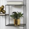 imageDeco 79 The Novogratz Faux Foliage Pothos Artificial Plant with Realistic Leaves and Gold Porcelain Pot 14quot x 14quot x 12quot GreenGreen