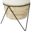 imageThe Novogratz Faux Foliage Sanchezia Artificial Plant with Realistic Leaves and Rattan Pot and Black Stand 12quot x 11quot x 16quot Green