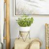 imageThe Novogratz Faux Foliage Sanchezia Artificial Plant with Realistic Leaves and Rattan Pot and Black Stand 12quot x 11quot x 16quot Green