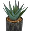 imageThe Novogratz Faux Foliage Succulent Artificial Plant Small with Realistic Leaves and Leaf Patterned Pot Set of 4 4quot 7quot 6quot H Green4 PIECES SMALL SIZE