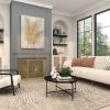 imageThe Novogratz Metal Starburst Foldable 3 Panel Fireplace Screen with Bead Inspired Rays 48quot x 1quot x 30quot Gold