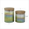 imageThe Novogratz Wood Living Room Decorative Jars Ombre Decorative Container with Wood Lid Set of 2 Jar with Lid 7quot 5quotH Multi Colored