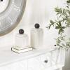 imageDeco 79 Ceramic Decorative Jars with Black Finial Set of 2 7quot 10quotH White