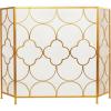 imageDeco 79 Contemporary Geometric Designed Metal Fireplace Screen 50quotL x 35quotH Gold
