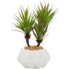 imageDeco 79 Faux Foliage Agave Artificial Plant with Realistic Leaves and White Ceramic Pot 8quot x 7quot x 11quot Green