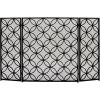imageDeco 79 Metal Rectangle Fireplace Screen with Geometric Patterns 48quot x 1quot x 30quot Black30 x 48