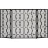 imageDeco 79 Metal Rectangle Fireplace Screen with Geometric Patterns 48quot x 1quot x 30quot Black31 x 51