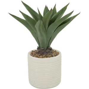 imageDeco 79 Faux Foliage Agave Artificial Plant with Realistic Leaves and Beige Ceramic Pot 27quot x 27quot x 31quot Green