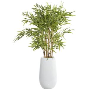imageDeco 79 Faux Foliage Dracaena Artificial Plant with Realistic Leaves and Black Fiberglass Pot 17quot x 19quot x 31quot GreenGreen