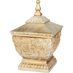 imageDeco 79 Polystone Solid Decorative Jars 8quot x 8quot x 12quot Gold