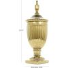 imageDeco 79 Ceramic Living Room Decorative Jars Tall Decorative Container with Grooves Jar with Lid 10quot x 10quot x 25quot Gold