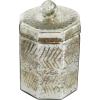 imageDeco 79 Glass Living Room Decorative Jars Decorative Container Set of 3 Jar with Lid 8quot 9quot 7quotH Silver