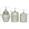 imageDeco 79 Glass Living Room Decorative Jars Decorative Container Set of 3 Jar with Lid 8quot 9quot 7quotH Silver
