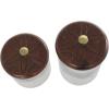 imageDeco 79 Glass Living Room Decorative Jars Decorative Container with Wood Lids Set of 3 Jar with Lid 8quot 9quot 11quotH ClearClear