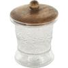 imageDeco 79 Glass Living Room Decorative Jars Decorative Container with Wood Lids Set of 3 Jar with Lid 8quot 9quot 11quotH ClearClear