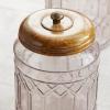imageDeco 79 Glass Living Room Decorative Jars Decorative Container with Wood Lids Set of 3 Jar with Lid 8quot 9quot 11quotH ClearClear