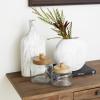 imageDeco 79 Glass Living Room Decorative Jars Decorative Container with Wood Lids Set of 3 Jar with Lid 8quot 9quot 11quotH ClearClear