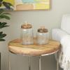 imageDeco 79 Glass Living Room Decorative Jars Decorative Container with Wood Lids Set of 3 Jar with Lid 8quot 9quot 11quotH ClearClear