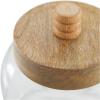 imageDeco 79 Glass Living Room Decorative Jars Decorative Container with Wood Lids Set of 3 Jar with Lid 8quot 9quot 11quotH ClearClear