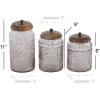 imageDeco 79 Glass Living Room Decorative Jars Decorative Container with Wood Lids Set of 3 Jar with Lid 8quot 9quot 11quotH ClearClear
