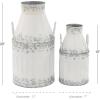 imageDeco 79 Metal Decorative Vase Centerpiece Vases Set of 2 Flower Vases for Home Decoration 11quotW 20quotH White