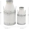 imageDeco 79 Metal Decorative Vase Centerpiece Vases Set of 2 Flower Vases for Home Decoration 11quotW 20quotH White