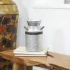 imageDeco 79 Metal Decorative Vase Milk Can Centerpiece Vase Flower Vase for Home Decoration 8quot x 7quot x 12quot Gray10L x 8W x 14H