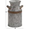 imageDeco 79 Metal Decorative Vase Milk Can Centerpiece Vase Flower Vase for Home Decoration 8quot x 7quot x 12quot Gray8L x 7W x 12H