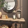 imageDeco 79 Metal Living Room Decorative Jars Caged Style Decorative Container with Wood Lids Set of 2 Jar with Lid 12quot 15quotH Black
