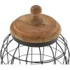 imageDeco 79 Metal Living Room Decorative Jars Caged Style Decorative Container with Wood Lids Set of 2 Jar with Lid 12quot 15quotH Black