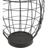 imageDeco 79 Metal Living Room Decorative Jars Caged Style Decorative Container with Wood Lids Set of 2 Jar with Lid 12quot 15quotH Black
