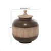 imageDeco 79 Metal Living Room Decorative Jars Decorative Container with Wood Lids Jar with Lid 12quot x 12quot x 14quot Brown