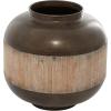 imageDeco 79 Metal Living Room Decorative Jars Decorative Container with Wood Lids Jar with Lid 12quot x 12quot x 14quot Brown
