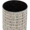 imageMetal Living Room Decorative Jars Decorative Container with Weave Inspired Pattern Set of 2 Jar with Lid 9quot 8quotH Brown
