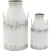 imageDeco 79 Metal Decorative Vase Centerpiece Vases Set of 2 Flower Vases for Home Decoration 11quotW 20quotH White