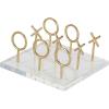 imageCosmoLiving by Cosmopolitan Acrylic Plastic Tic Tac Toe Game Set with Gold Stick Pieces 8quot x 8quot x 5quot Gold