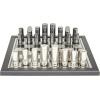 imageDeco 79 Aluminum Chess Game Set 14quot x 14quot x 4quot Gold  Classic Edition  Set Decorative Gift Classic Game Set Housewarming Fit Wedding Gift  6 Players  Age 12Silver