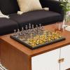 imageDeco 79 Aluminum Metal Chess Game Set 17quot x 17quot x 5quot GoldGold