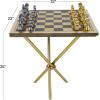 imageDeco 79 Aluminum Metal Chess Game Set 22quot x 22quot x 25quot SilverGold