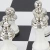 imageDeco 79 Aluminum Metal Chess Game Set 22quot x 22quot x 25quot SilverSilver