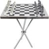 imageDeco 79 Aluminum Metal Chess Game Set 22quot x 22quot x 25quot SilverSilver