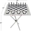imageDeco 79 Aluminum Metal Chess Game Set 22quot x 22quot x 25quot SilverSilver