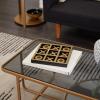 imageDeco 79 Aluminum Tic Tac Toe Game Set with Gold Inlay 9quot x 9quot x 1quot GoldGold