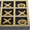 imageDeco 79 Aluminum Tic Tac Toe Game Set with Gold Inlay 9quot x 9quot x 1quot GoldGold