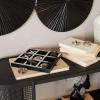 imageDeco 79 Aluminum Tic Tac Toe Game Set with Gold Inlay 9quot x 9quot x 1quot GoldSilver