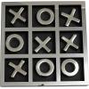 imageDeco 79 Aluminum Tic Tac Toe Game Set with Gold Inlay 9quot x 9quot x 1quot GoldSilver