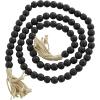 imageDeco 79 Mango Wood Handmade Hexagon Carved Geometric Long Beaded Garland with Tassel 80quot x 1quot x 1quot BlueBlack
